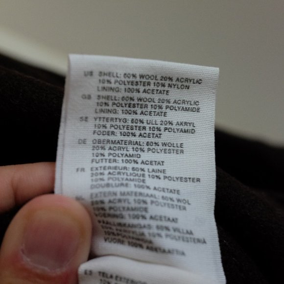 H&M Long Brown Peacoat with Light Pink Liner - Picture 10 of 11